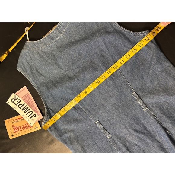 Studio Ease Vtg Jumper Denim Dress Size 12 Blue Modest 90s Button Front NWT - Picture 9 of 10